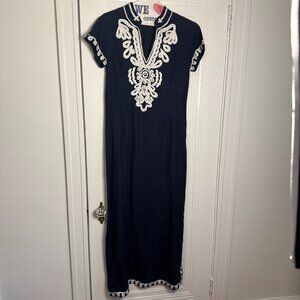 Lilly Pulitzer Linen Embroidered Maxi Dress (Circa 2012)